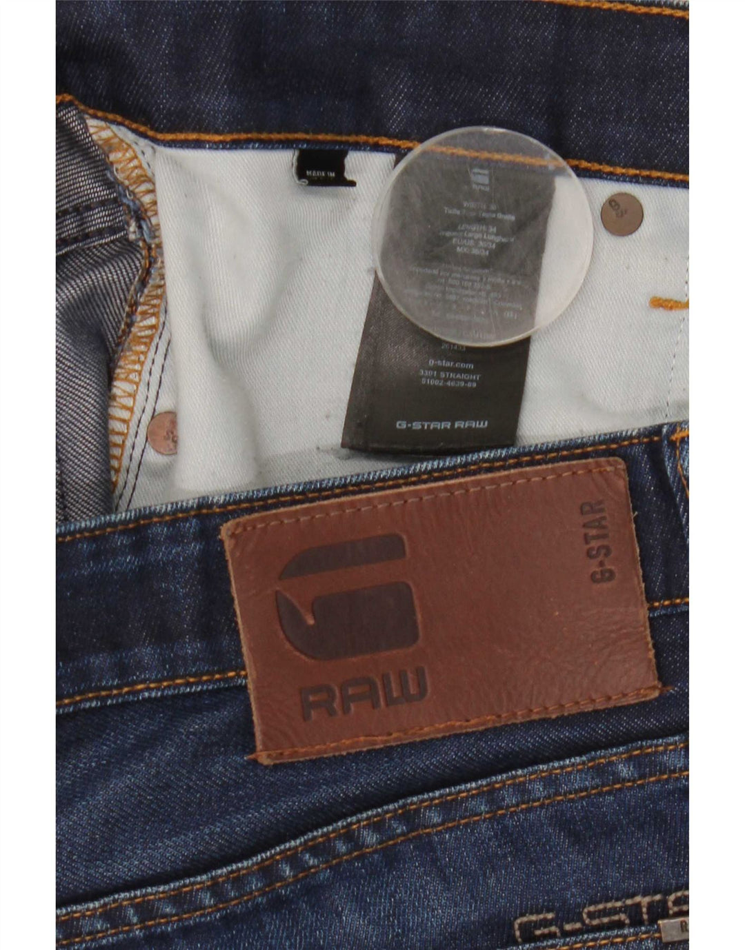 Vaqueros ajustados para hombre G-Star W38 L34 Algodón azul marino
