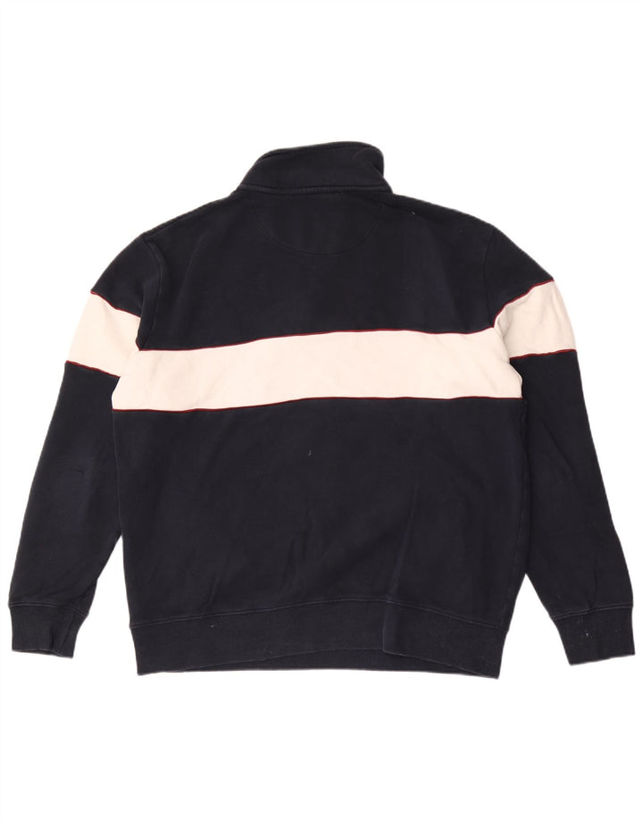 Marks & Spencer Sudadera con cuello y cremallera para hombre, tipo jersey, talla grande, color azul marino