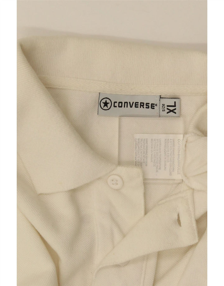 Polo Converse Hombre XL Algodón Blanco