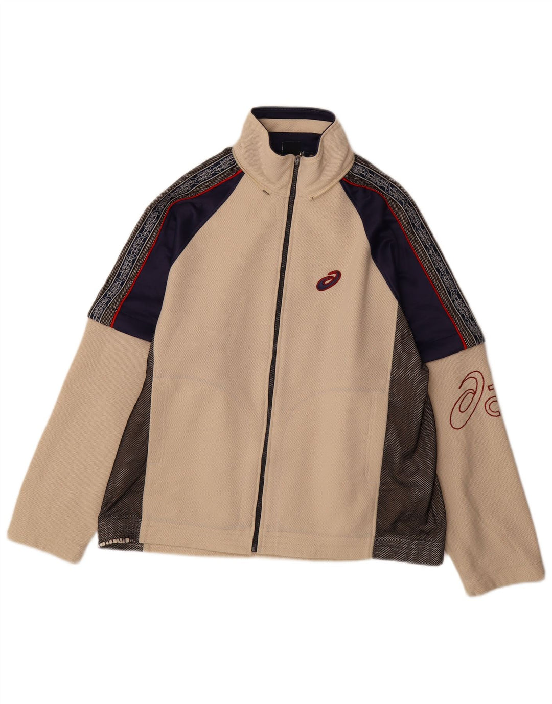 ASICS - Chaqueta de chándal con gráfico para hombre, color beige medio