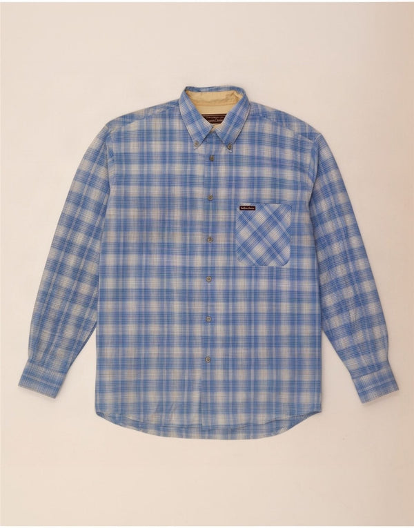 Camisa Marlboro Classics para hombre con cuadros azules grandes