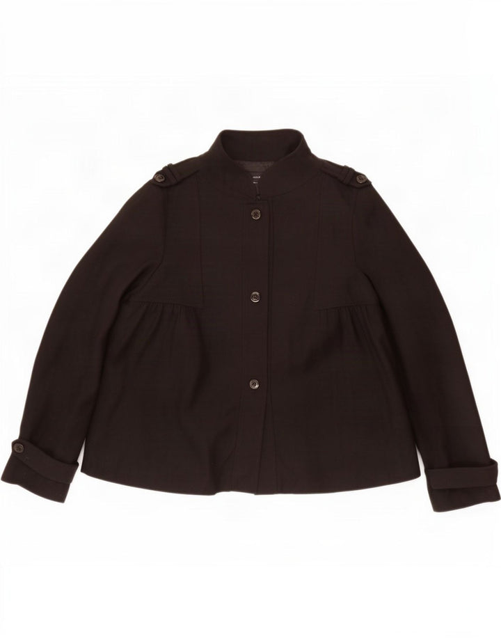 Zara Mujer Chaquetón UK 46 Grande Lana Negra
