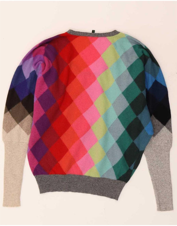Benetton Jersey Con Cuello Barco Para Mujer UK 40 Small Multicolor