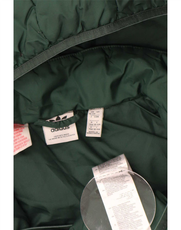 Adidas Chaqueta acolchada con capucha para niño 10-11 años Verde Poliéster