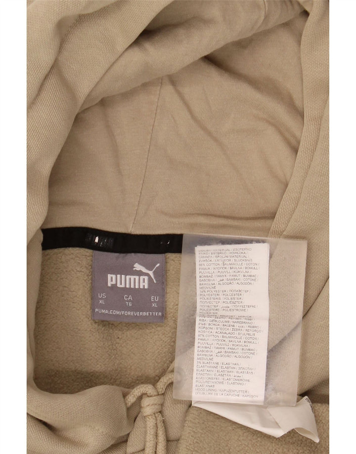 PUMA Sudadera con capucha gráfica para hombre XL Algodón beige
