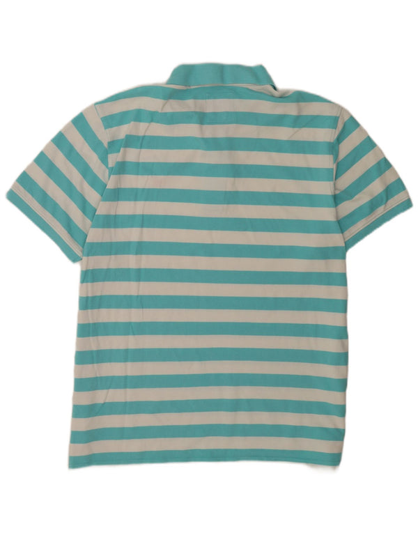 Crew Clothing Polo para hombre 2XL Algodón a rayas turquesa