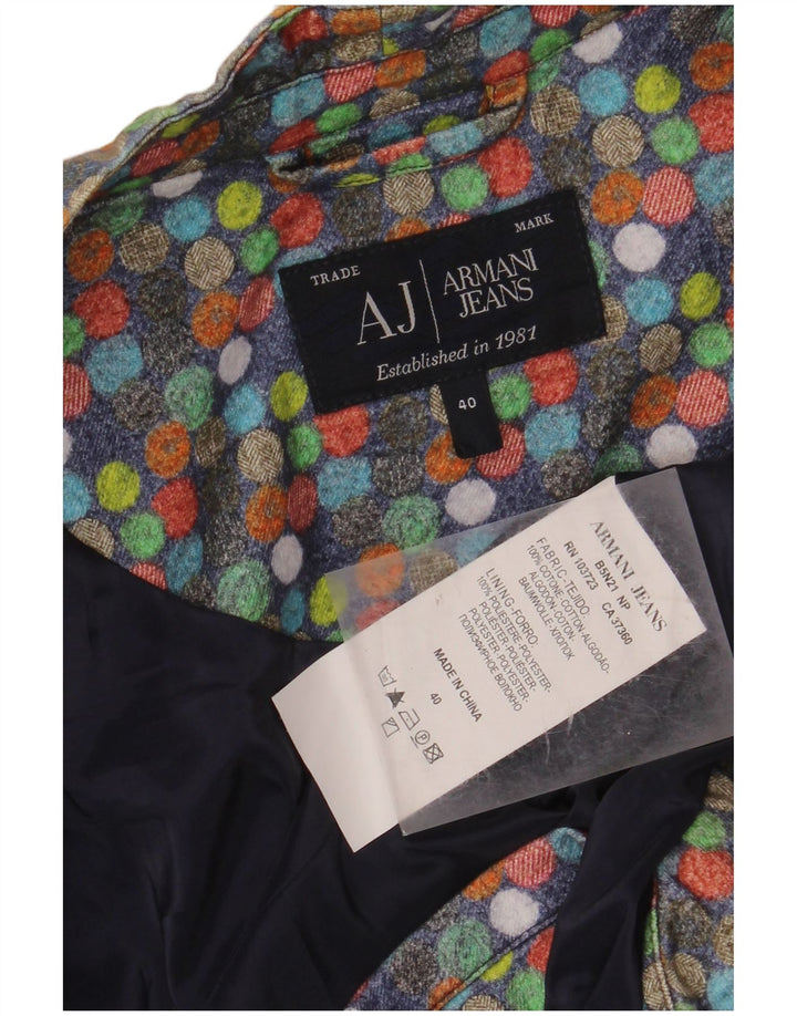 ARMANI JEANS Chaqueta tipo blazer para mujer IT 40 Small con lunares multicolores