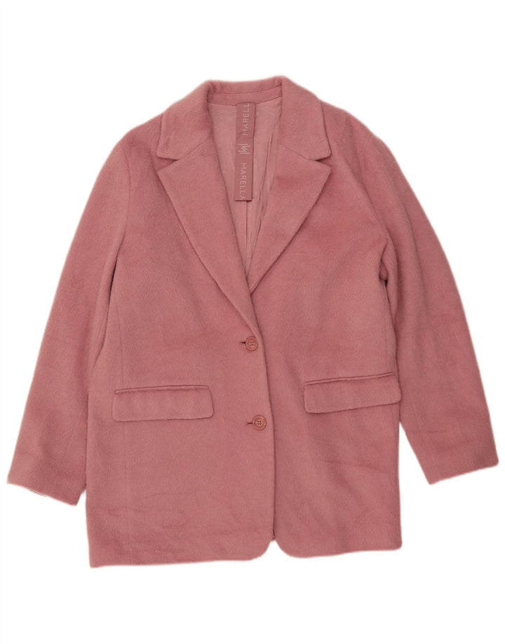 Marella Chaqueta Blazer Larga De 2 Botones Para Mujer IT 48 XL Lana Rosa