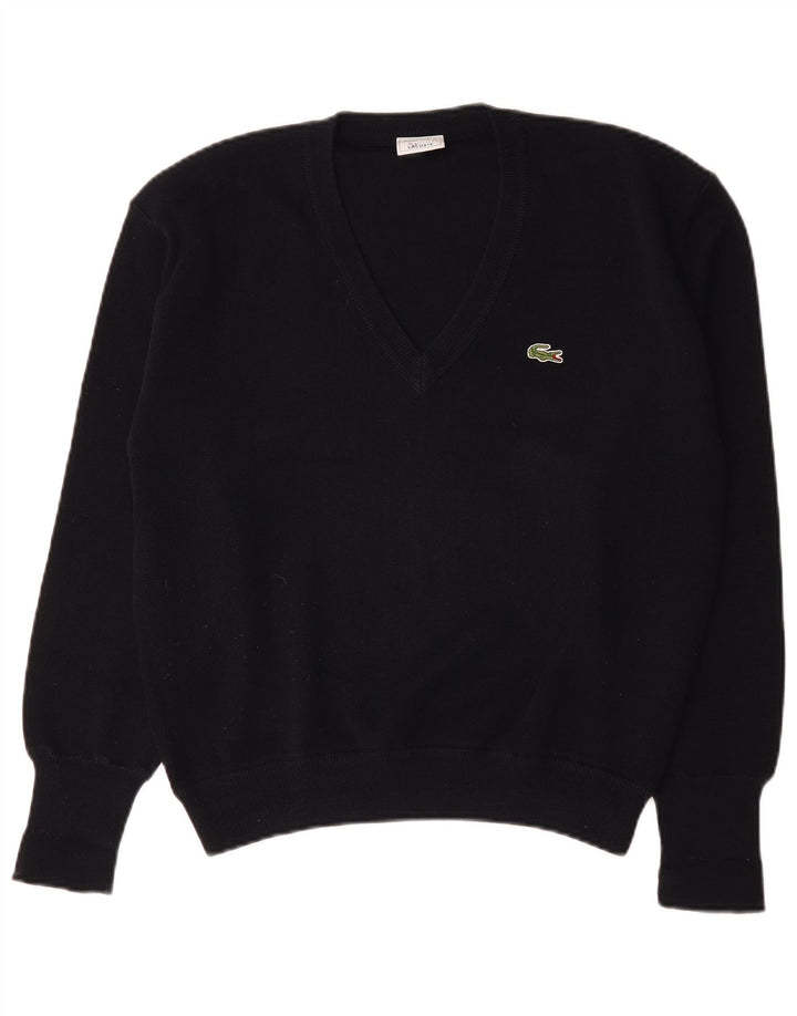 Jersey Lacoste Hombre con Cuello en V Azul Marino Medio
