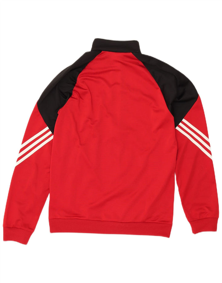 Adidas Hombre Chándal Top Chaqueta Pequeña Rojo Colorblock Poliéster