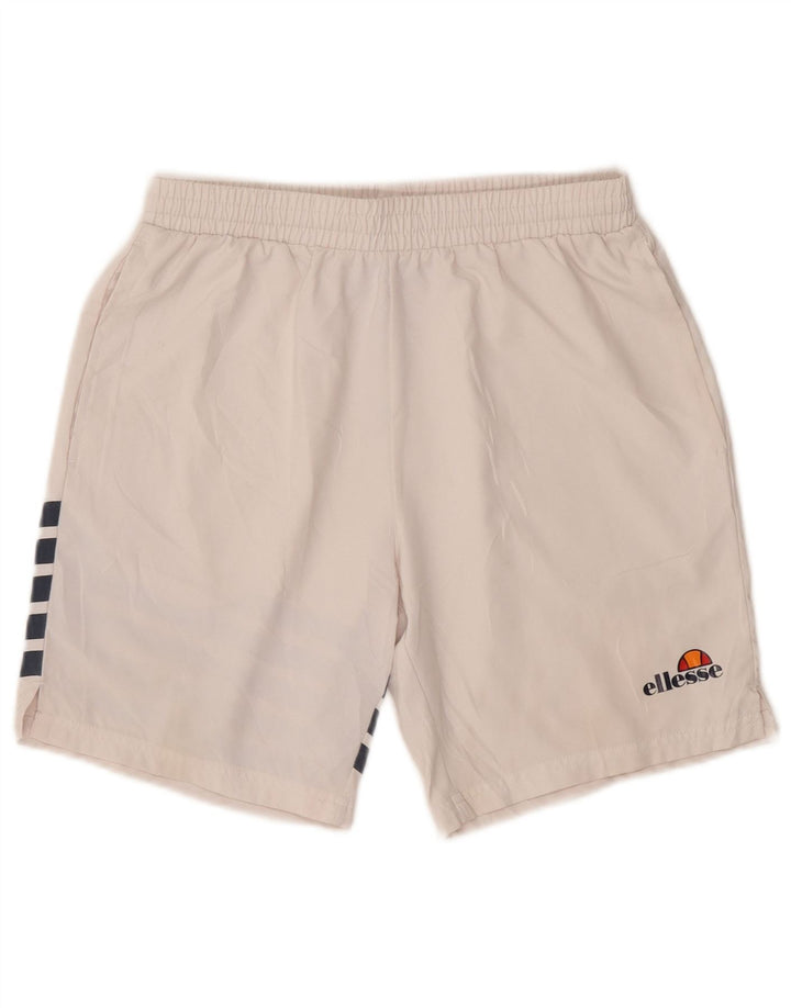 Ellesse Shorts deportivos para hombre Small White Poliéster
