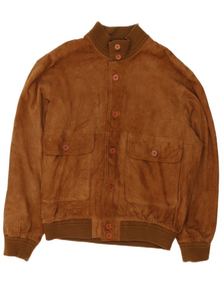 Vintage hombres ante bomber chaqueta IT 52 XL cuero marrón