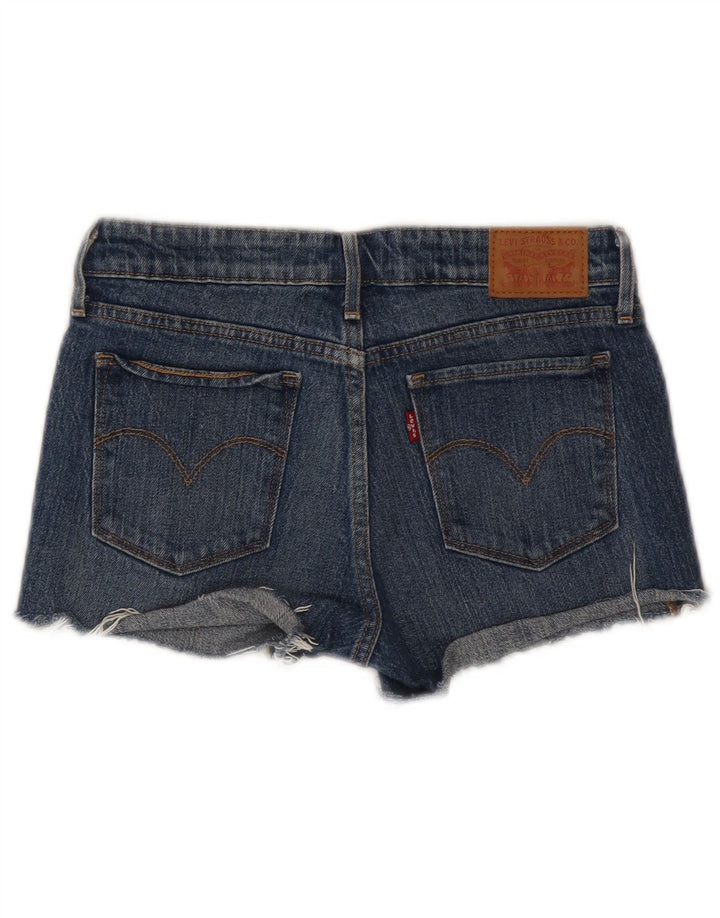 Levi's Mujer 712 Slim Denim Shorts W26 Pequeño Algodón Azul