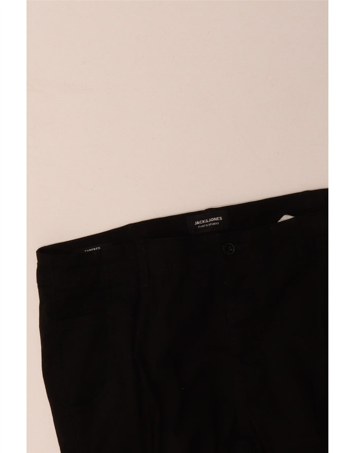 JACK & JONES Pantalones cargo tipo joggers cónicos para hombre W36 L29 Algodón negro