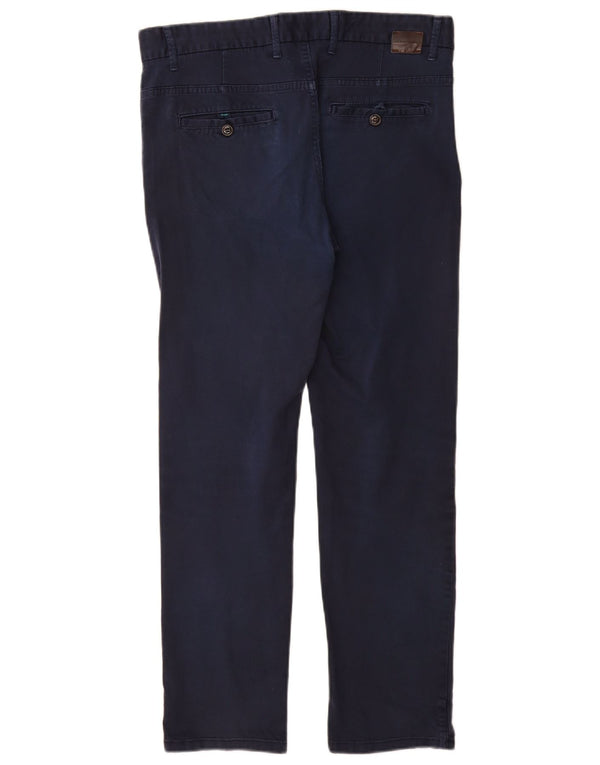 Zara Mens Slim Chino Pantalones EU 42 Large W32 L28 Azul Marino