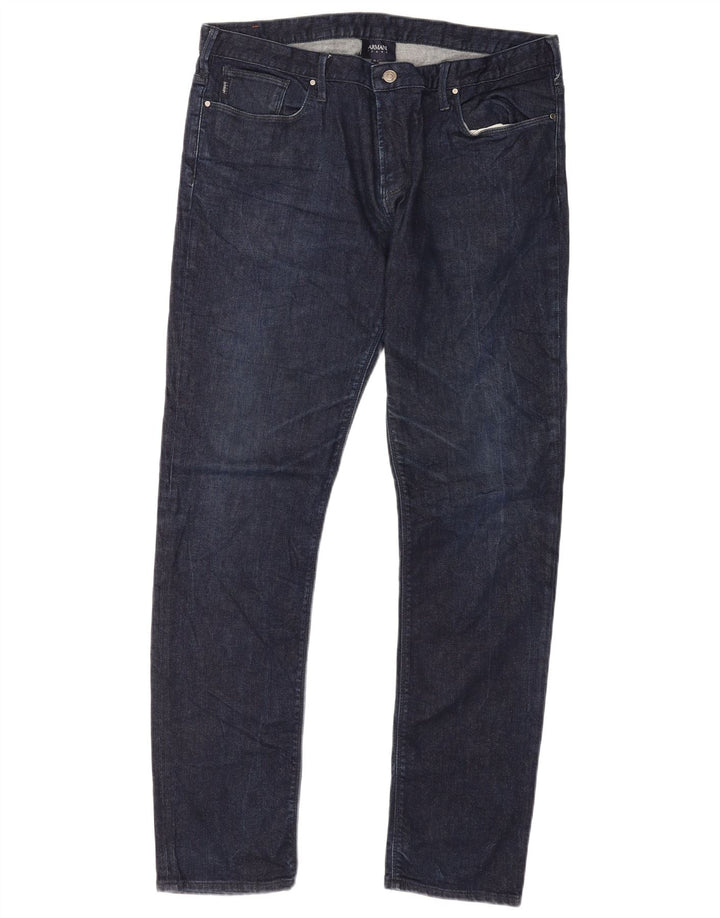Jeans Armani Hombre Slim W36 L34 Algodón Azul Marino