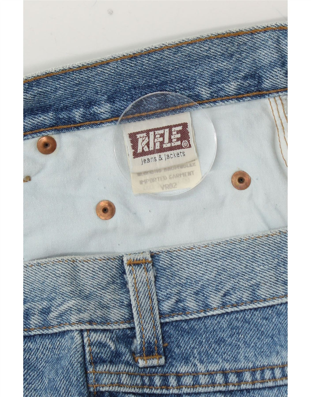 RIFLE Jeans sueltos recortados para hombre W36 L26 Algodón azul