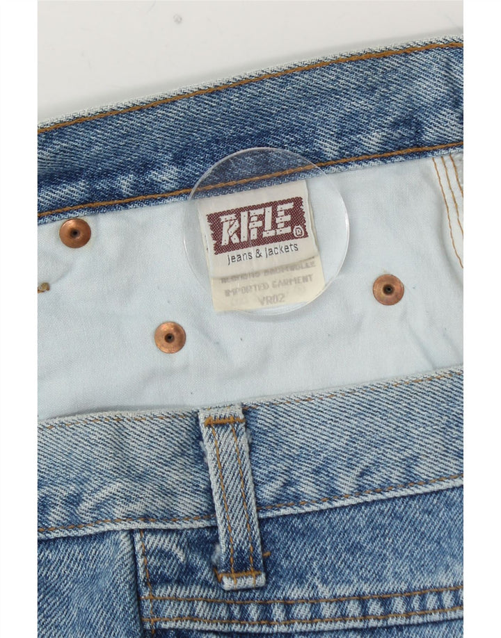 RIFLE Jeans sueltos recortados para hombre W36 L26 Algodón azul