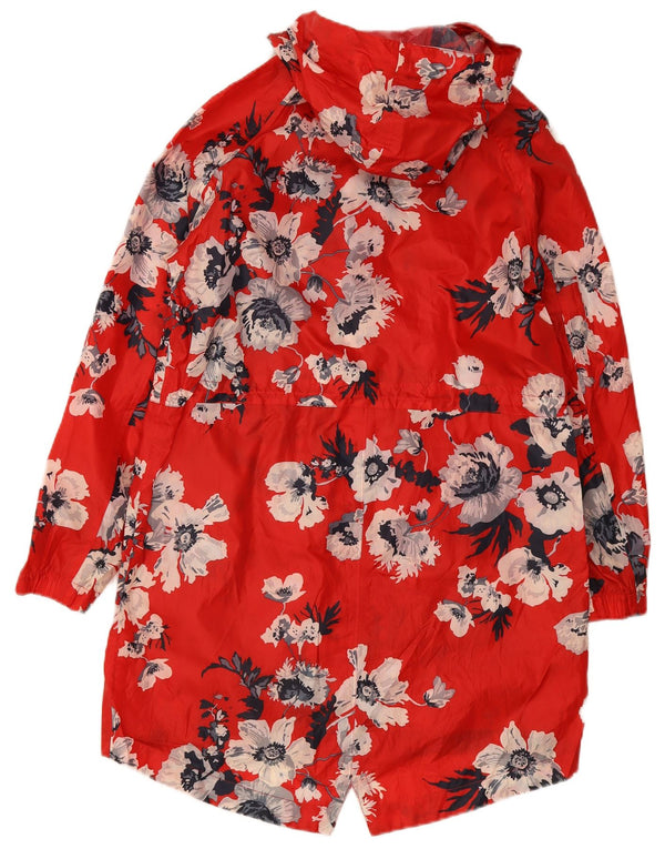 Chubasquero con capucha para mujer Joules UK 42 Poliéster floral rojo mediano
