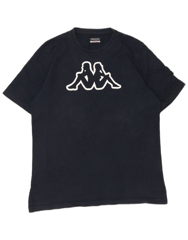 Kappa - Camiseta gráfica para hombre, talla grande, algodón azul marino