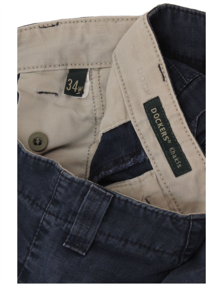 Dockers Mens Khakis Cargo Shorts W34 Grande Azul Marino Algodón