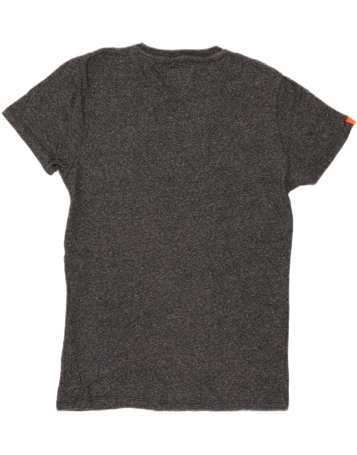 Superdry Camiseta para hombre Top de algodón moteado en gris medio