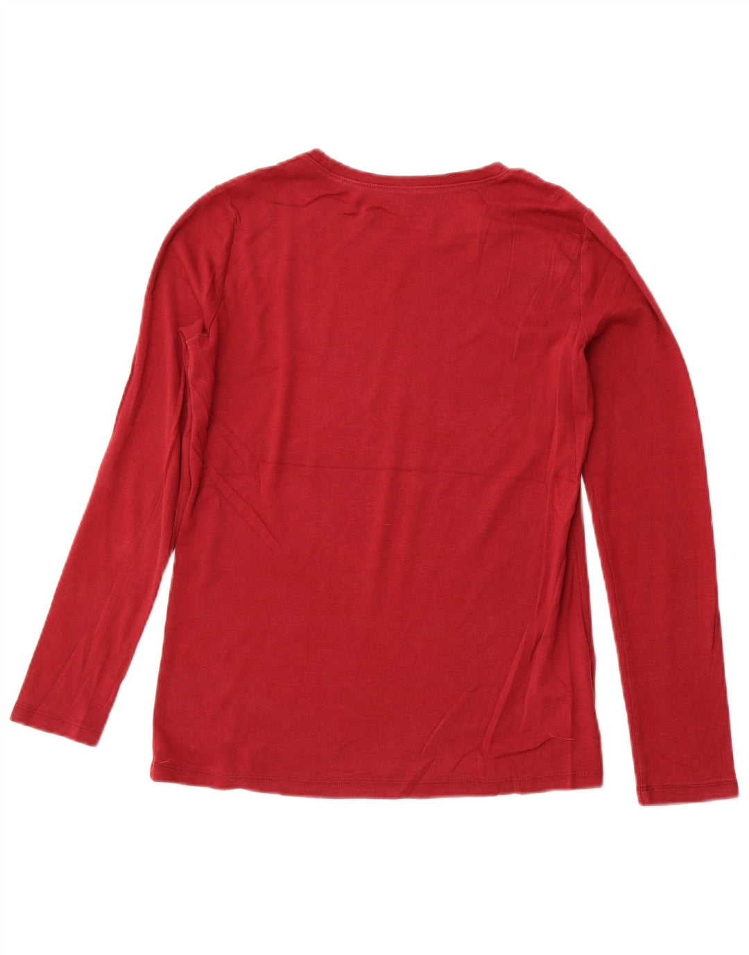 EDDIE BAUER Camiseta de manga larga para mujer UK 40 Grande Algodón burdeos