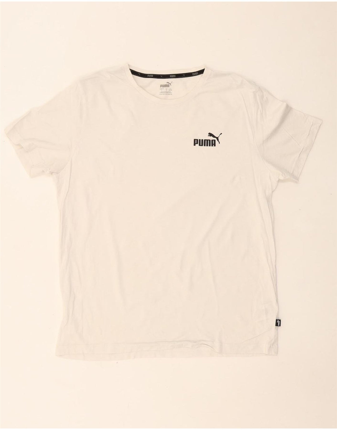 PUMA Camiseta para hombre Top Large White Cotton