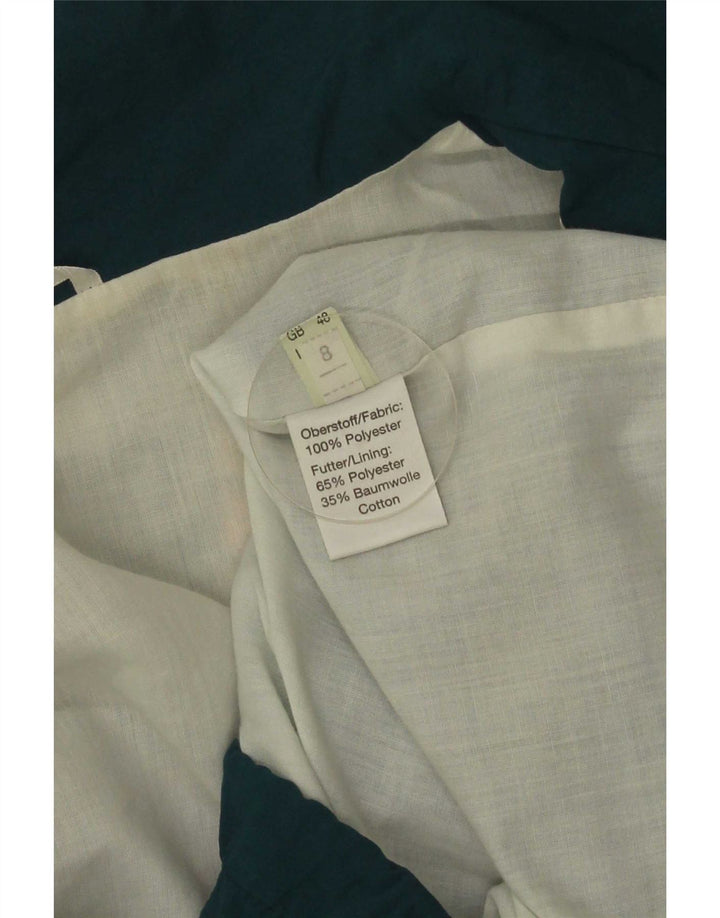 Vintage hombres chándal top chaqueta IT 48 2XL verde geométrico poliéster