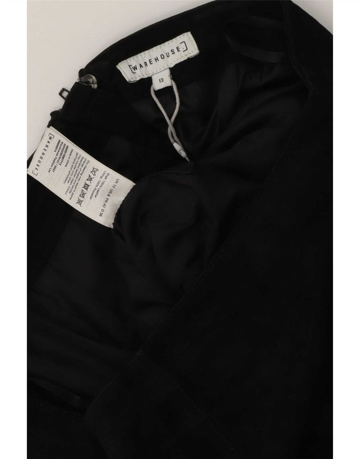 Warehouse Minifalda de ante para mujer UK 12 Medium W30 Cuero negro