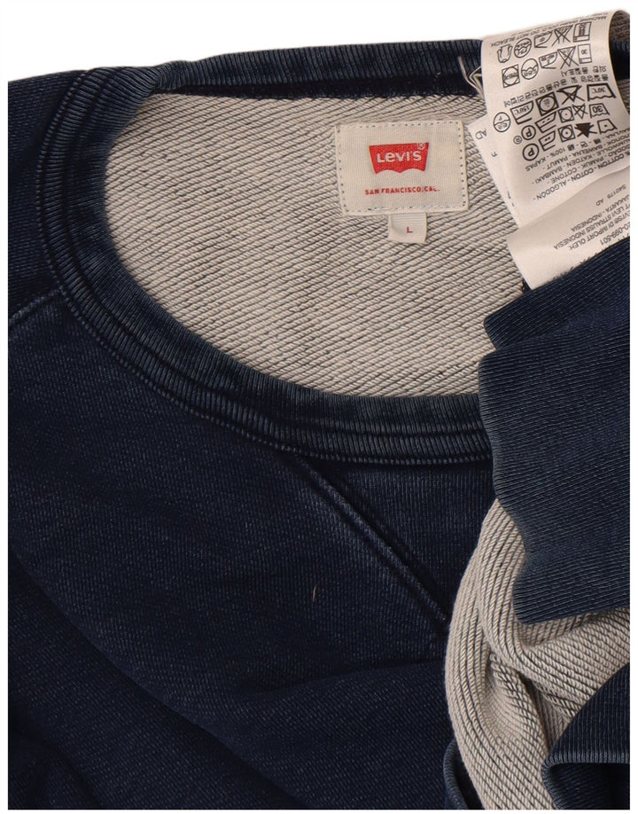 Levi's Hombre Sudadera Jumper Grande Azul Marino Algodón