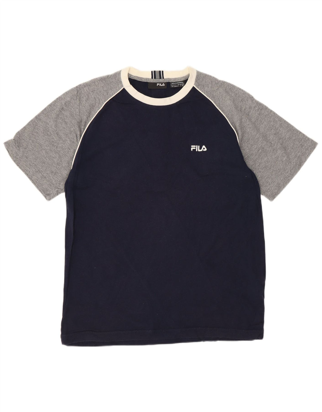 Fila Camiseta para hombre Top Small Azul marino Colorblock Algodón