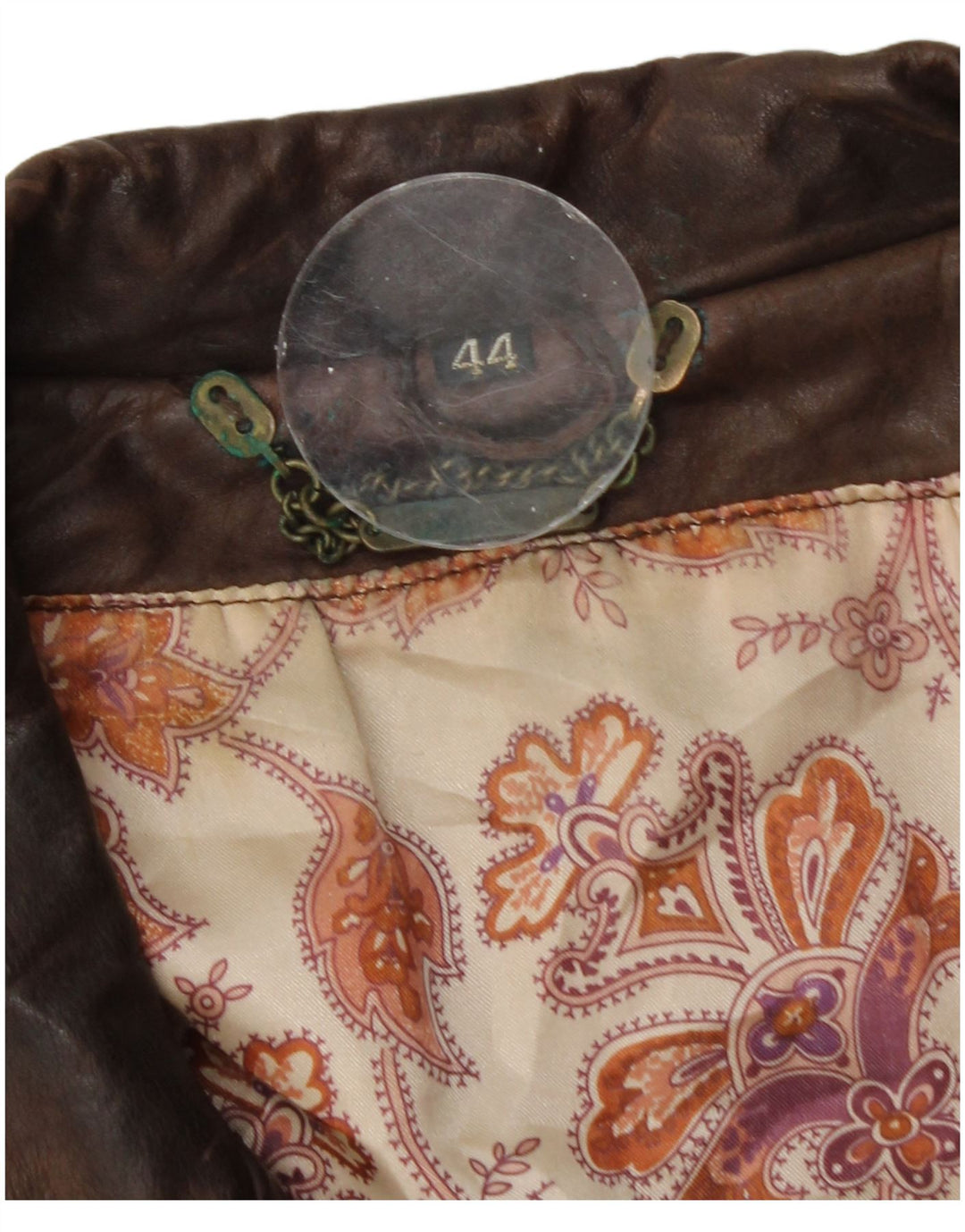 Vintage mujer chaqueta de cuero de gran tamaño EU 44 XL cuero marrón