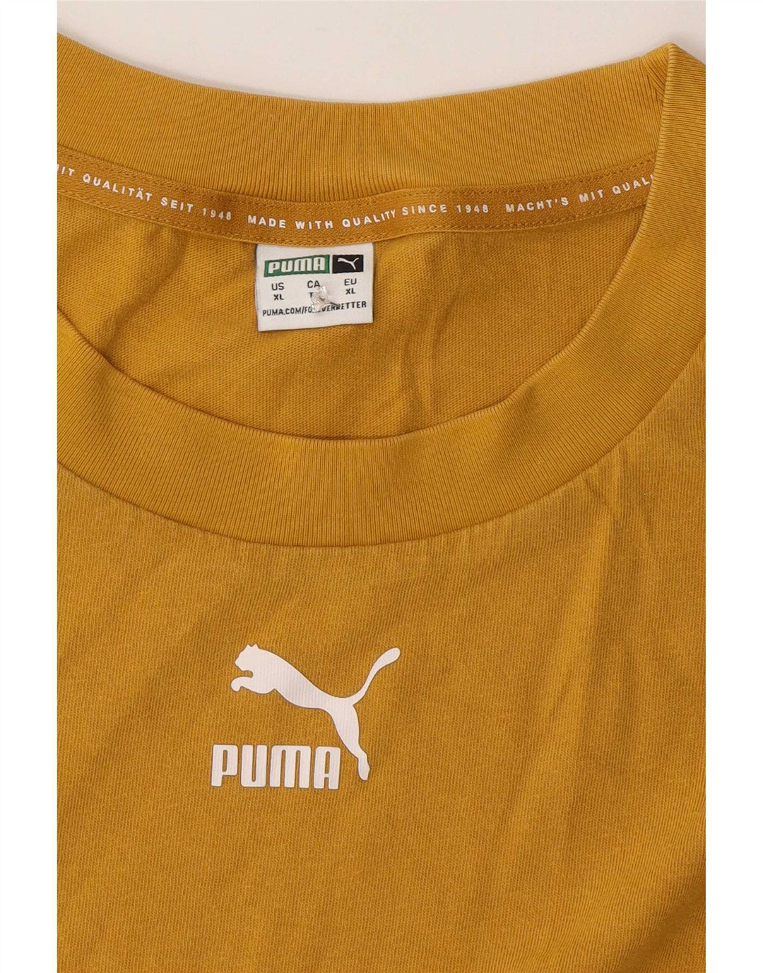 Puma Camiseta con gráfico extragrande para hombre Top XL Algodón amarillo