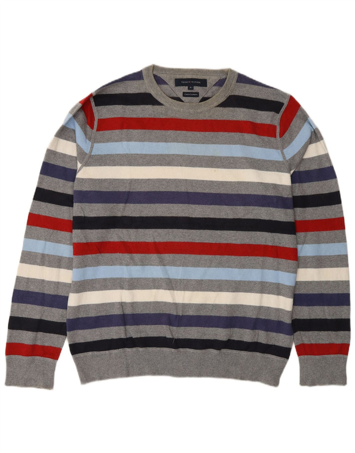 Tommy Hilfiger Jersey con Cuello Redondo para Hombre, Jersey de Rayas Multicolor Mediano