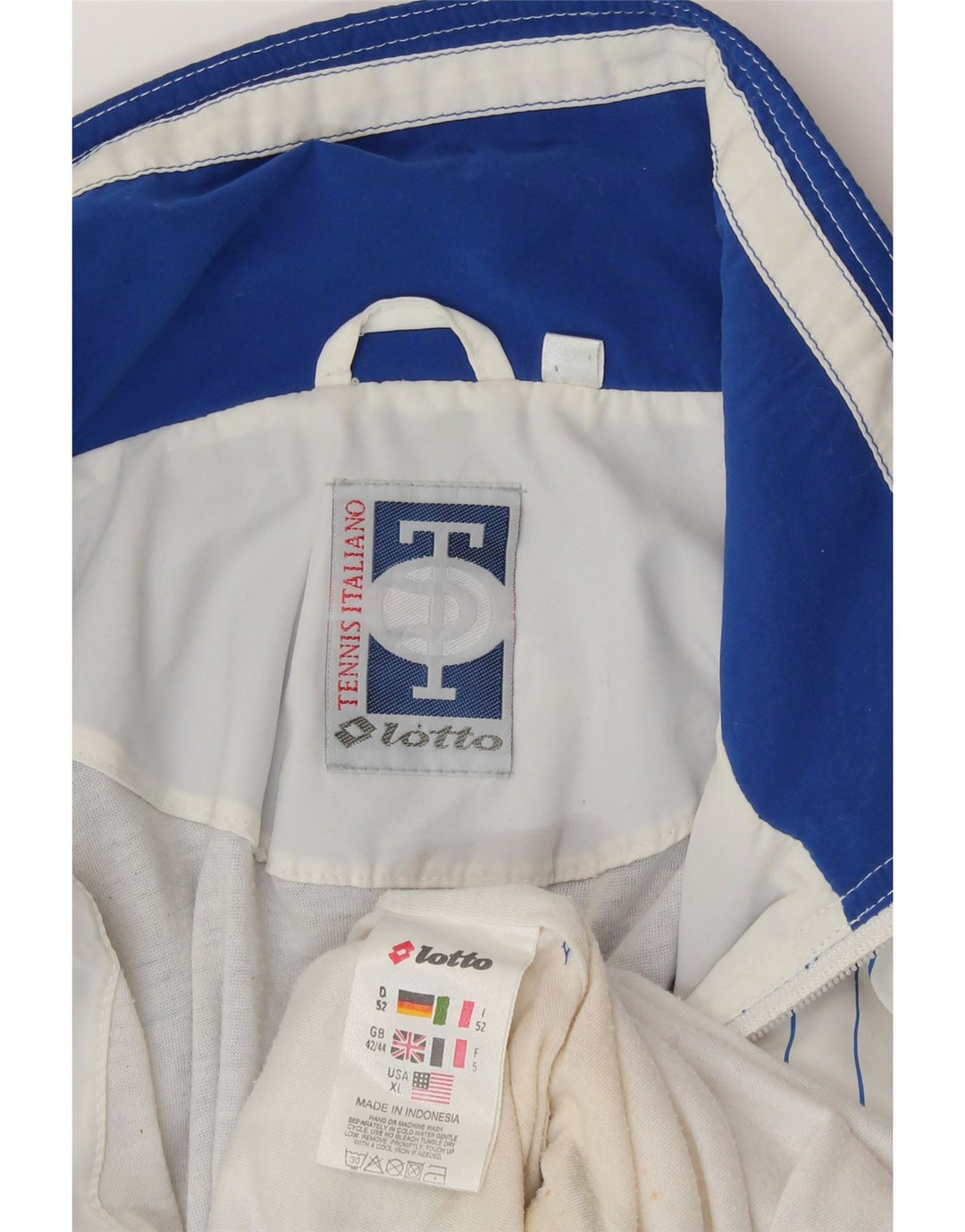 LOTTO Chaqueta superior de chándal con gráfico para hombre UK 42/44 XL Blanco Colorblock