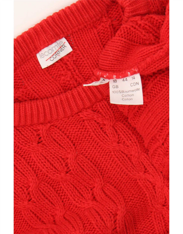 Lecomte Jersey extragrande con cuello redondo para mujer UK 18 XL Algodón rojo