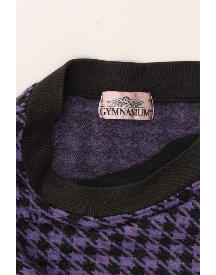 Gymnasium Top Mujer Manga Larga UK 44 Medio Púrpura Houndstooth