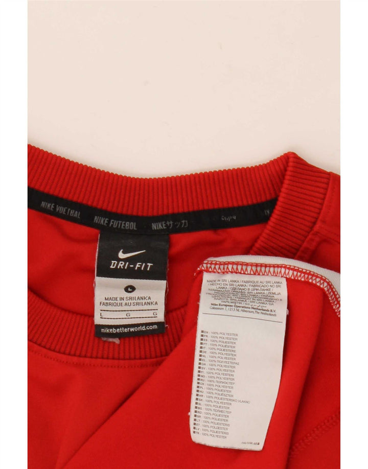 Nike Camiseta Dri Fit Graphic De Manga Larga Para Hombre Poliéster Color Block Rojo Grande