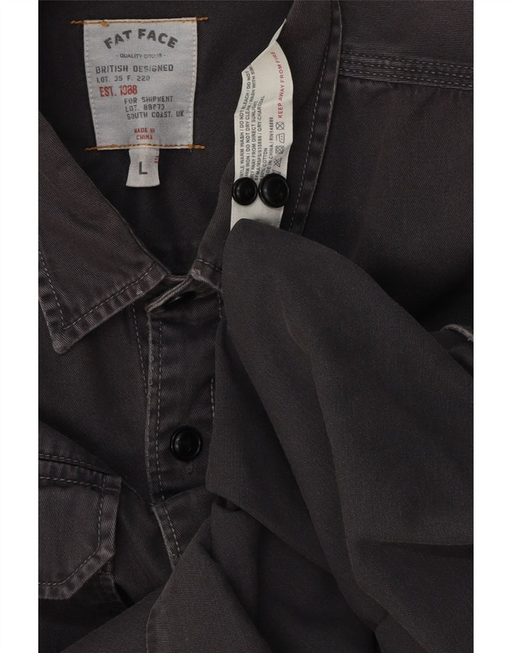 FAT FACE Camisa para hombre Grande Gris Algodón