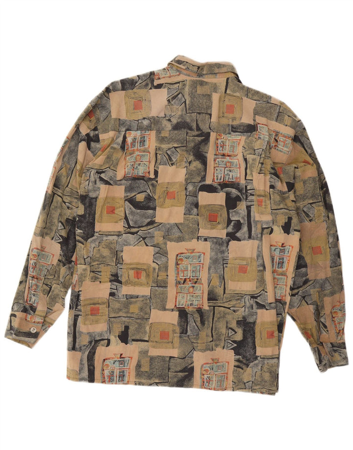 Camisa vintage para hombre grande algodón patchwork multicolor