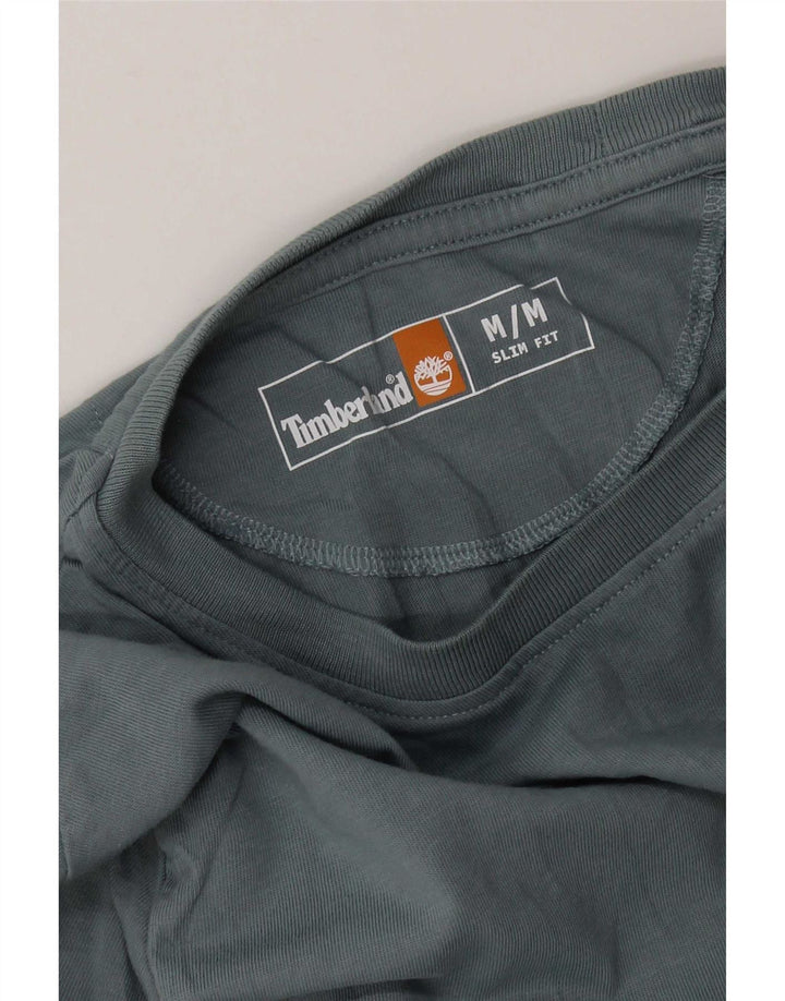 Timberland Hombre Slim Fit Camiseta Top Azul Medio