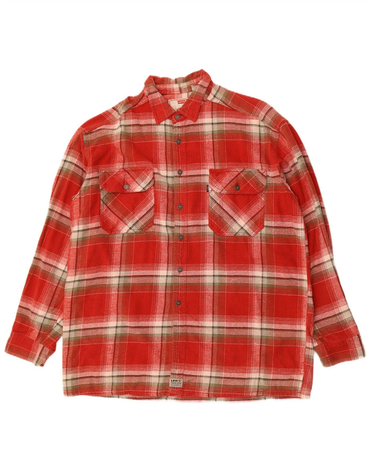 Levi's Camisa De Franela XL De Algodón A Cuadros Rojos