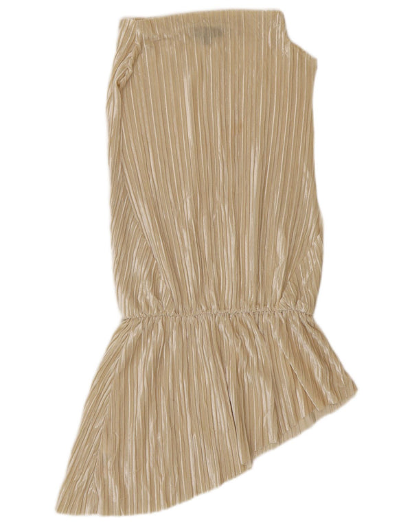 Topshop Vestido sin Mangas de Terciopelo con Cintura caída para Mujer UK 10 Small Beige