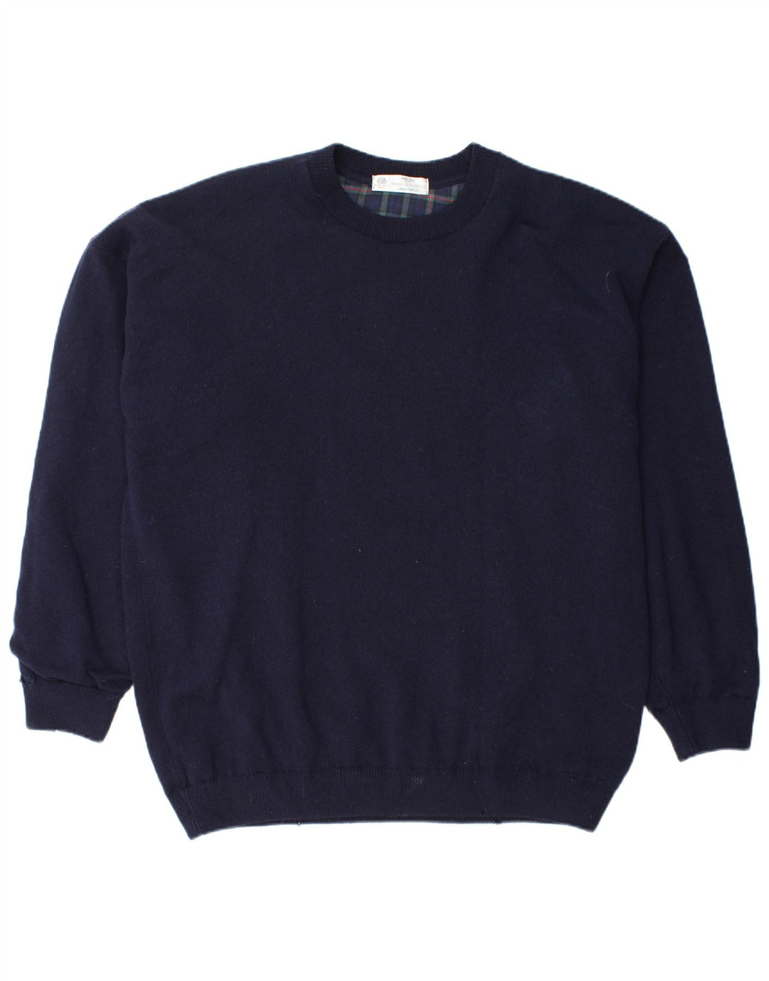Marks & Spencer - Jersey de cuello redondo para hombre, talla grande, lana virgen, color azul marino