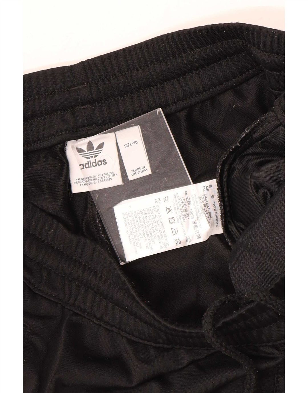 Adidas Pantalones cortos deportivos gráficos para mujer Reino Unido 10 Pequeño Poliéster negro