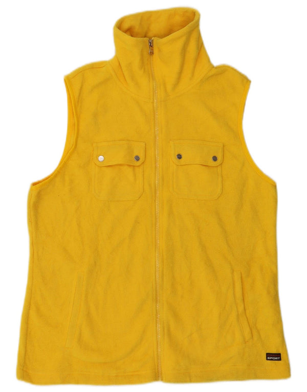 Chaps Chaleco polar para mujer UK 16 Grande Poliéster amarillo