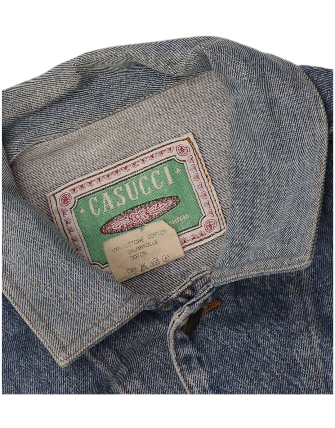 Casucci Chaqueta vaquera para hombre UK 40 Grande Algodón azul