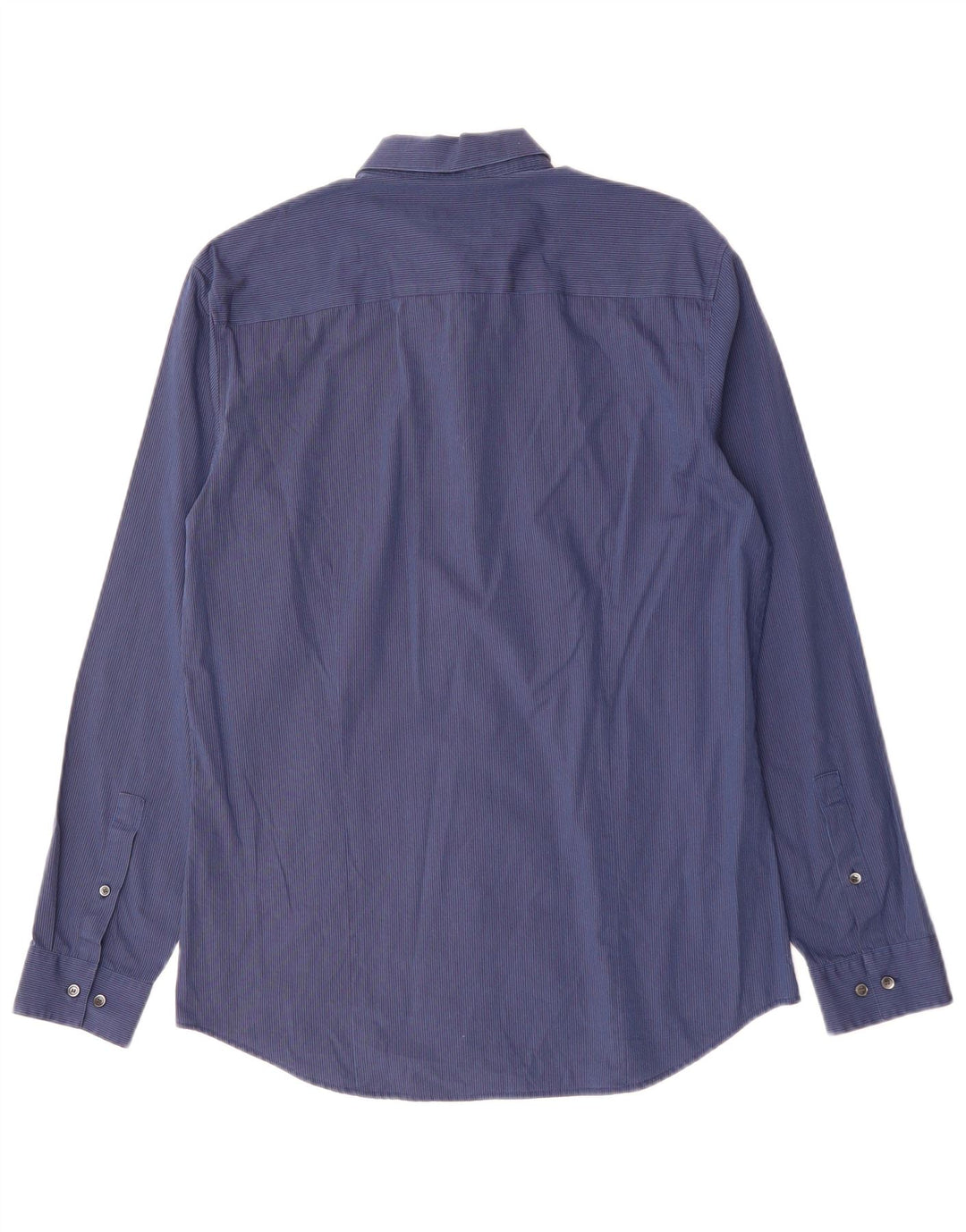 CALVIN KLEIN Camisa para hombre Talla 15 15 1/2 Mediana Azul marino Algodón a rayas