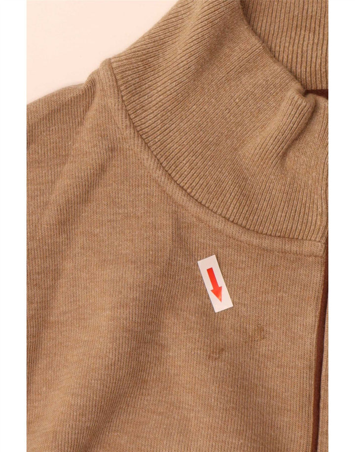 Gant Jersey con cuello y cremallera para hombre, talla 3XL, algodón marrón